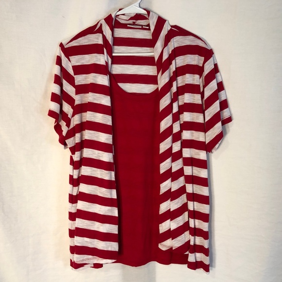 red white striped shirt plus size